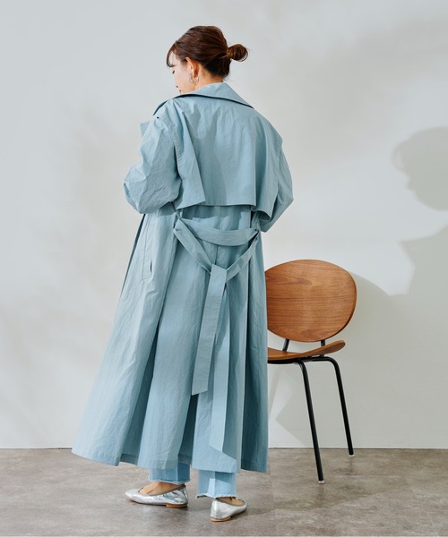 DouDou（ドゥドゥ）の「トレンチコート（トレンチコート・レディース・ベージュ/ブルー・FREE）」の8枚目の写真