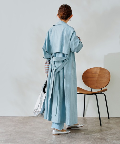 DouDou（ドゥドゥ）の「トレンチコート（トレンチコート・レディース・ベージュ/ブルー・FREE）」の9枚目の写真