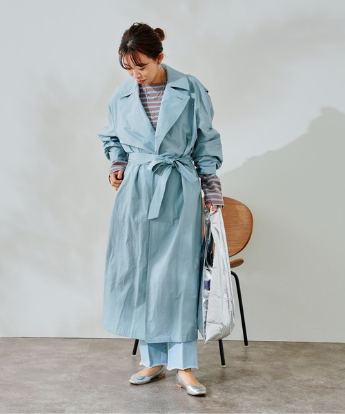 DouDou（ドゥドゥ）の「トレンチコート（トレンチコート・レディース・ベージュ/ブルー・FREE）」の10枚目の写真