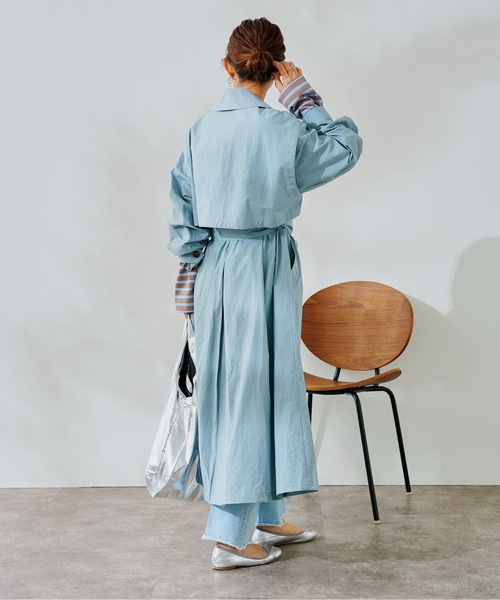 DouDou（ドゥドゥ）の「トレンチコート（トレンチコート・レディース・ベージュ/ブルー・FREE）」の11枚目の写真