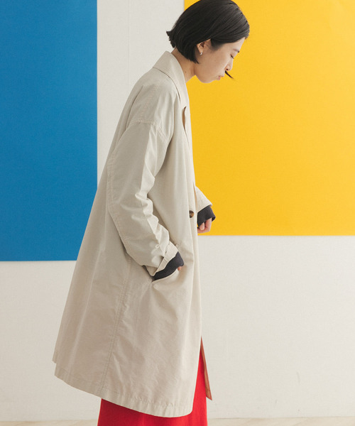 FORK&SPOON（フォークアンドスプーン）の「FORK&SPOON　オーバーライトミドルコート（チェスターコート・レディース・ベージュ/ネイビー/ホワイト系その他・ONE）」の4枚目の写真