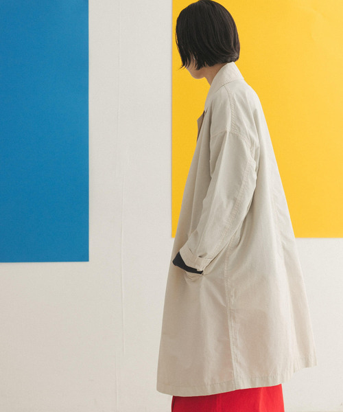 FORK&SPOON（フォークアンドスプーン）の「FORK&SPOON　オーバーライトミドルコート（チェスターコート・レディース・ベージュ/ネイビー/ホワイト系その他・ONE）」の5枚目の写真
