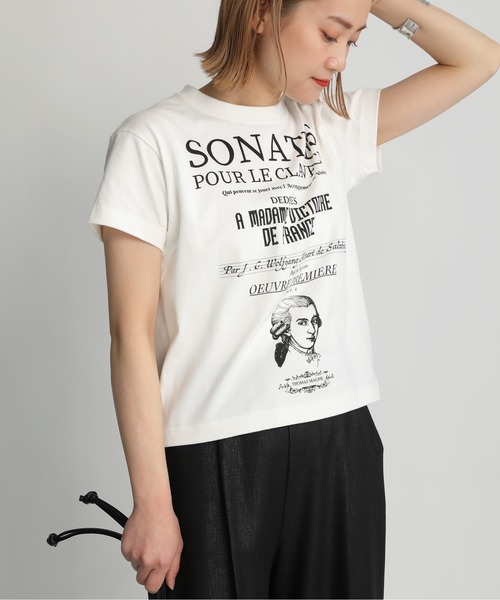 Thomas magpie（トーマスマグパイ）の「【THOMAS MAGPIE】30/2  スーパーコットンイラストロゴT（Tシャツ/カットソー・レディース・ネイビー/ベージュ/ホワイト・M）」の2枚目の写真