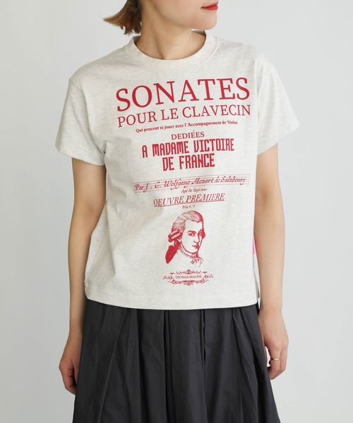 Thomas magpie（トーマスマグパイ）の「【THOMAS MAGPIE】30/2  スーパーコットンイラストロゴT（Tシャツ/カットソー・レディース・ネイビー/ベージュ/ホワイト・M）」の6枚目の写真