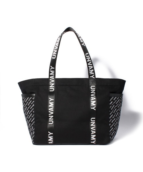 FRUIT OF THE LOOM(フルーツオブザルーム)の「FTL LOGO PATTERN TOTE BAG / トートバッグ 多機能 大容量 A4サイズ収納可 / ユニセックス ジェンダーレス(トートバッグ・メンズ・ブラック/ホワイト・FREE)」の3枚目の写真
