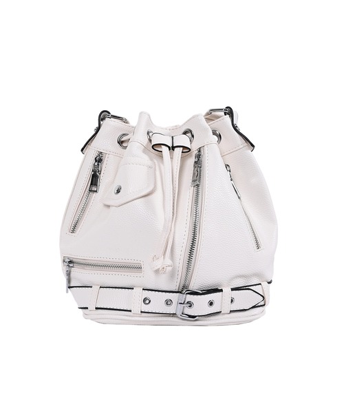 Narcissus（ナルシス）の「【Narcissus】ライダースバッグ（ショルダーバッグ・レディース・ホワイト/ブラック・FREE）」の2枚目の写真