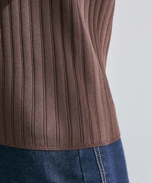 ROPE' PICNIC（ロペピクニック）の「Beauty knit/スカラップネックハーフスリーブニットプルオーバー（ニット/セーター・レディース・ブラック/オフホワイト/ブラウン/グリーン系その他/ラベンダー・38）」の20枚目の写真