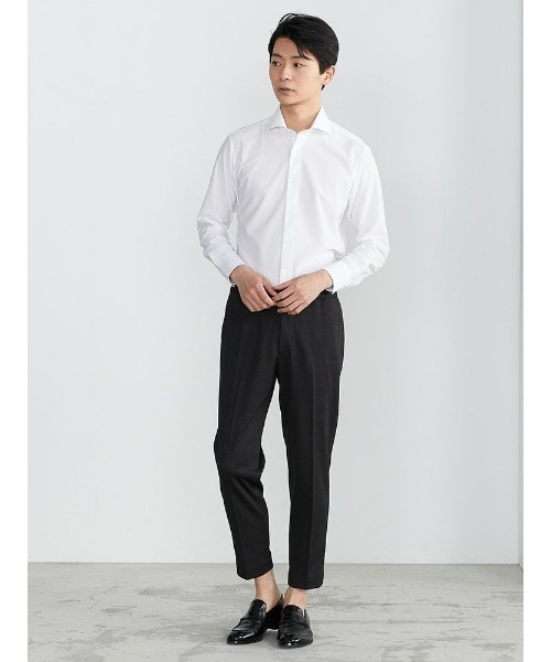 TOKYO RUN（トウキョウラン）の「TOKYO RUN×サスビズ　トリコットシャツ　カッタウェイ　ホワイト/ブルー（ビジネスシャツ・メンズ・ホワイト/ブルー・LL/S/M/L）」の9枚目の写真