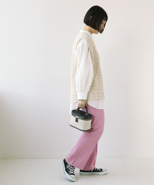 Simplicite（サンプリシテ）の「シャツ付きレースベスト◆（シャツ/ブラウス・レディース・ブラック/アイボリー・FREE）」の6枚目の写真