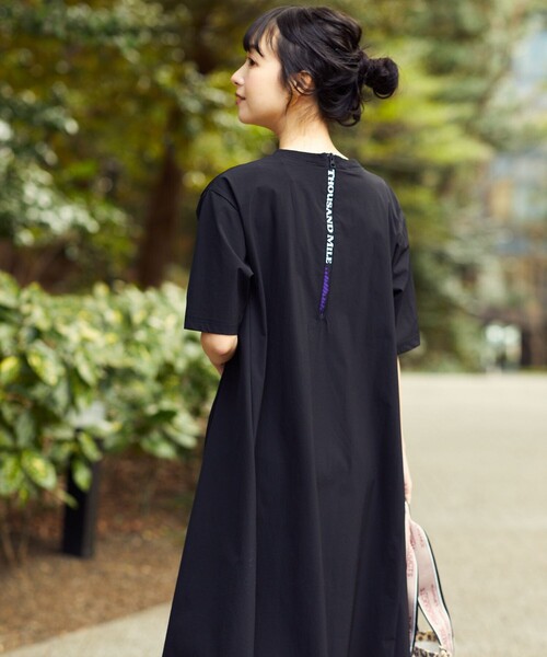 FREAK'S STORE（フリークスストア）の「THOUSAND MILE/サウザンドマイル 5分袖フレアワンピース（ワンピース・レディース・ブラック/オリーブ/レンガ・ﾌﾘ-）」の16枚目の写真