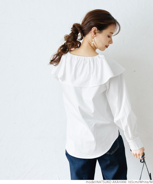 coca（coca）（コカ）の「ビックカラーブラウス（シャツ/ブラウス・レディース・ホワイト・M/L）」の9枚目の写真