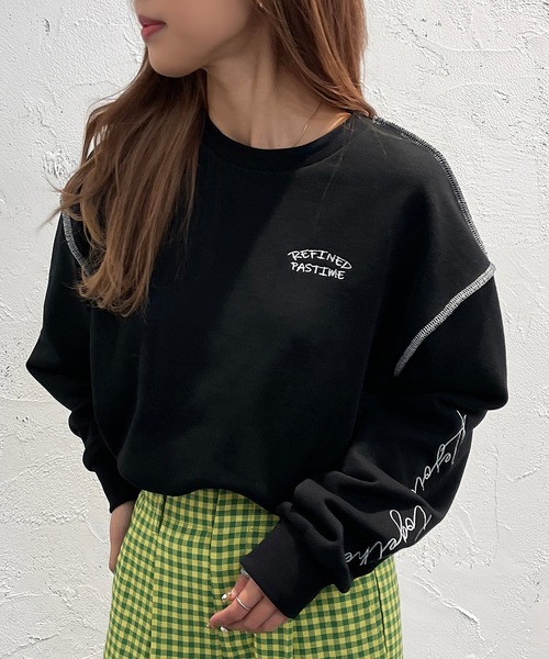 apres jour mignon(アプレジュールミニョン)の「袖刺繍スウェット【ZOZOTOWN限定アイテム】(スウェット・レディース・ブラック/オフホワイト/ピンク/ナチュラル・X-LARGE/フリー)」の13枚目の写真
