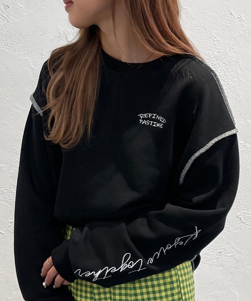 apres jour mignon(アプレジュールミニョン)の「袖刺繍スウェット【ZOZOTOWN限定アイテム】(スウェット・レディース・ブラック/オフホワイト/ピンク/ナチュラル・X-LARGE/フリー)」の14枚目の写真