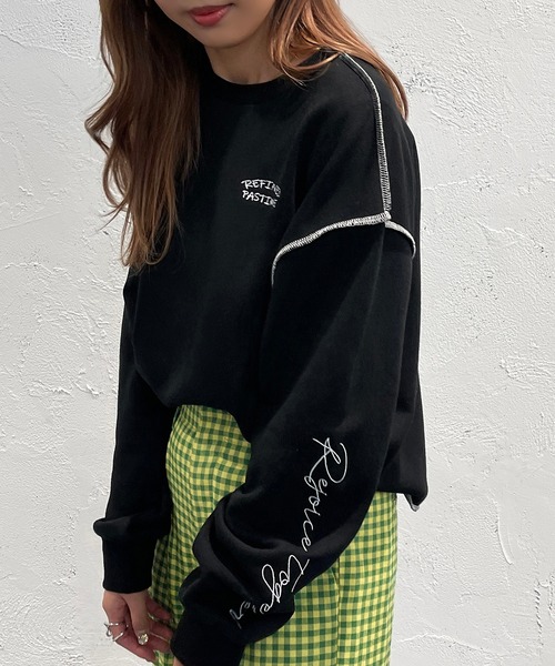 apres jour mignon(アプレジュールミニョン)の「袖刺繍スウェット【ZOZOTOWN限定アイテム】(スウェット・レディース・ブラック/オフホワイト/ピンク/ナチュラル・X-LARGE/フリー)」の15枚目の写真