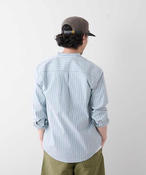 CIAOPANIC TYPY（チャオパニックティピー）の「CAVEバンドカラーシャツ（シャツ/ブラウス・メンズ・ネイビー/グリーン/サックスブルー/ブルー/オフホワイト・M/L/S）」の7枚目の写真