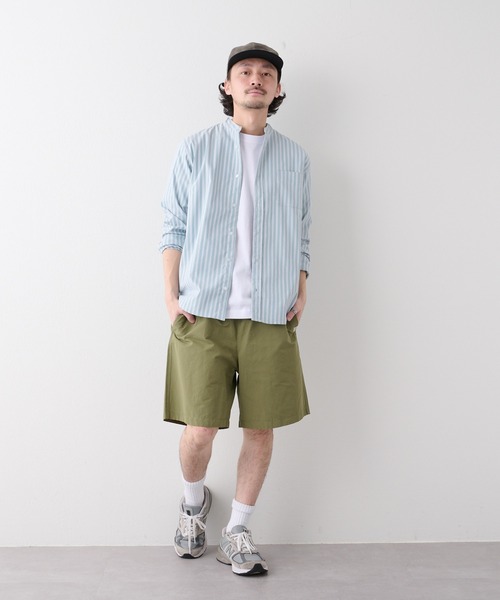 CIAOPANIC TYPY（チャオパニックティピー）の「CAVEバンドカラーシャツ（シャツ/ブラウス・メンズ・ネイビー/グリーン/サックスブルー/ブルー/オフホワイト・M/L/S）」の8枚目の写真