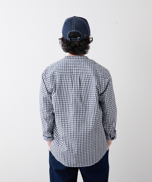CIAOPANIC TYPY（チャオパニックティピー）の「CAVEバンドカラーシャツ（シャツ/ブラウス・メンズ・ネイビー/グリーン/サックスブルー/ブルー/オフホワイト・M/L/S）」の20枚目の写真