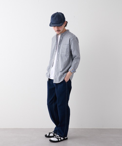 CIAOPANIC TYPY（チャオパニックティピー）の「CAVEバンドカラーシャツ（シャツ/ブラウス・メンズ・ネイビー/グリーン/サックスブルー/ブルー/オフホワイト・M/L/S）」の22枚目の写真