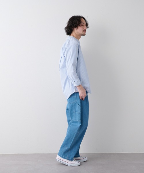 CIAOPANIC TYPY（チャオパニックティピー）の「CAVEバンドカラーシャツ（シャツ/ブラウス・メンズ・ネイビー/グリーン/サックスブルー/ブルー/オフホワイト・M/L/S）」の15枚目の写真
