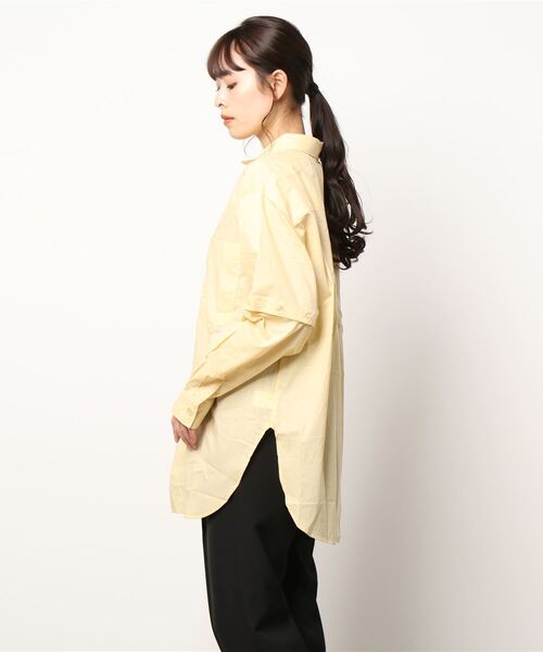 notch.（ノッチ）の「60ローン2WAYビッグシャツ（シャツ/ブラウス・レディース・ブラック/イエロー/ホワイト/ブルー/ピンク・M）」の7枚目の写真