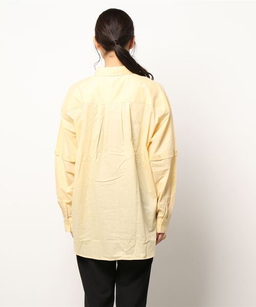 notch.（ノッチ）の「60ローン2WAYビッグシャツ（シャツ/ブラウス・レディース・ブラック/イエロー/ホワイト/ブルー/ピンク・M）」の6枚目の写真