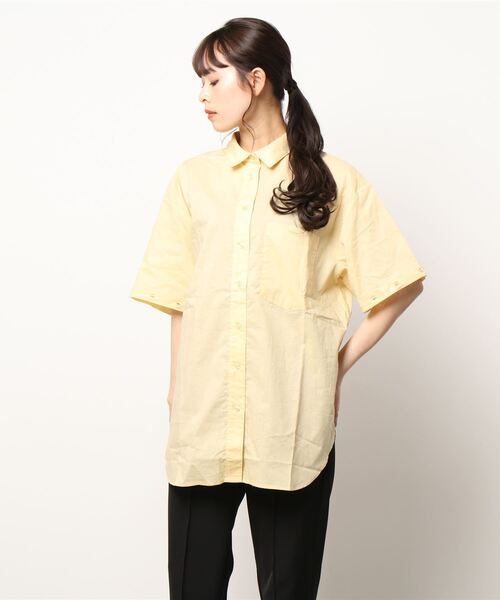 notch.（ノッチ）の「60ローン2WAYビッグシャツ（シャツ/ブラウス・レディース・ブラック/イエロー/ホワイト/ブルー/ピンク・M）」の8枚目の写真