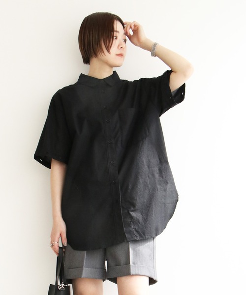 notch.（ノッチ）の「60ローン2WAYビッグシャツ（シャツ/ブラウス・レディース・ブラック/イエロー/ホワイト/ブルー/ピンク・M）」の3枚目の写真