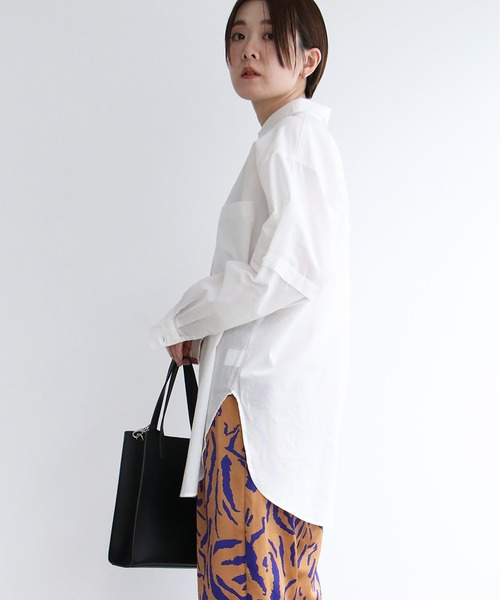 notch.（ノッチ）の「60ローン2WAYビッグシャツ（シャツ/ブラウス・レディース・ブラック/イエロー/ホワイト/ブルー/ピンク・M）」の10枚目の写真