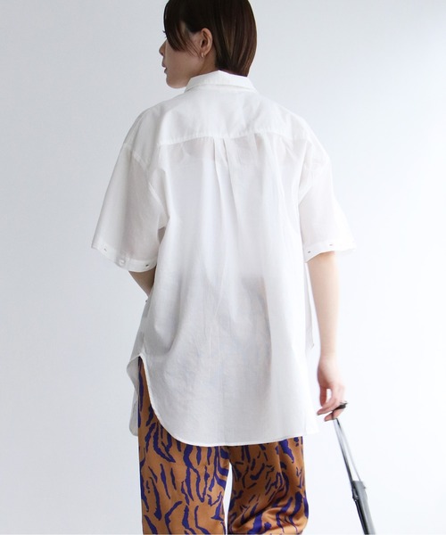 notch.（ノッチ）の「60ローン2WAYビッグシャツ（シャツ/ブラウス・レディース・ブラック/イエロー/ホワイト/ブルー/ピンク・M）」の14枚目の写真