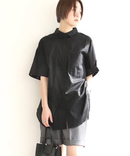 notch.（ノッチ）の「60ローン2WAYビッグシャツ（シャツ/ブラウス・レディース・ブラック/イエロー/ホワイト/ブルー/ピンク・M）」の19枚目の写真