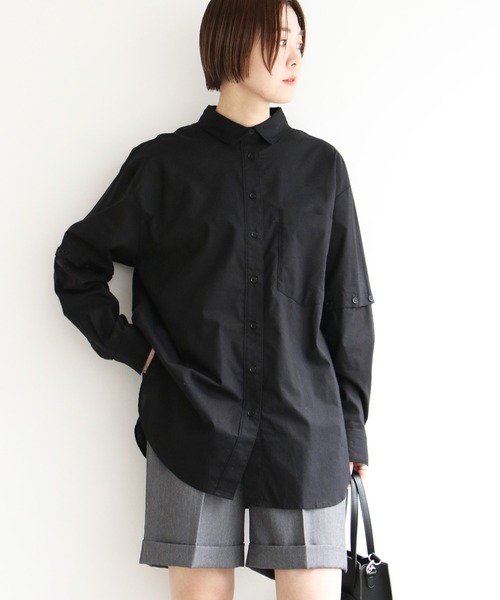 notch.（ノッチ）の「60ローン2WAYビッグシャツ（シャツ/ブラウス・レディース・ブラック/イエロー/ホワイト/ブルー/ピンク・M）」の16枚目の写真