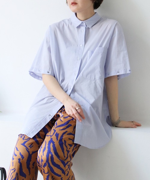 notch.（ノッチ）の「60ローン2WAYビッグシャツ（シャツ/ブラウス・レディース・ブラック/イエロー/ホワイト/ブルー/ピンク・M）」の21枚目の写真