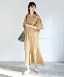 美品✨ワークトリップ グリーンレーベルリラクシング 上品ワンピース リネン L green label relaxing（グリーンレーベルリラクシング）の
