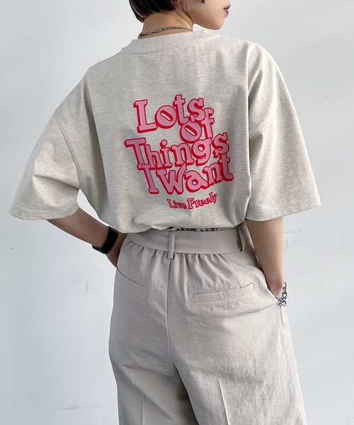 PAGEBOY（ページボーイ）の「バックストリートロゴTシャツ（Tシャツ/カットソー・レディース・チャコールグレー/オフホワイト/オートミール・FREE）」の3枚目の写真