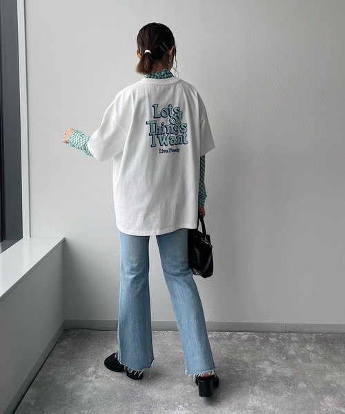 PAGEBOY（ページボーイ）の「バックストリートロゴTシャツ（Tシャツ/カットソー・レディース・チャコールグレー/オフホワイト/オートミール・FREE）」の7枚目の写真