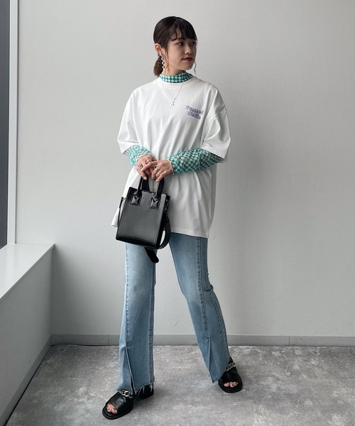 PAGEBOY（ページボーイ）の「バックストリートロゴTシャツ（Tシャツ/カットソー・レディース・チャコールグレー/オフホワイト/オートミール・FREE）」の8枚目の写真