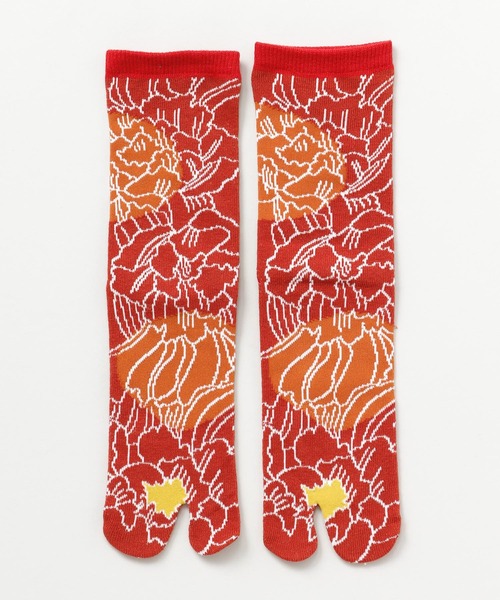 カヤ(カヤ)の「【カヤ】-SHIKI-四季 足袋型くつ下23~25cm 潤朱 牡丹(ソックス/靴下・レディース・レッド系その他・FREE)」の4枚目の写真