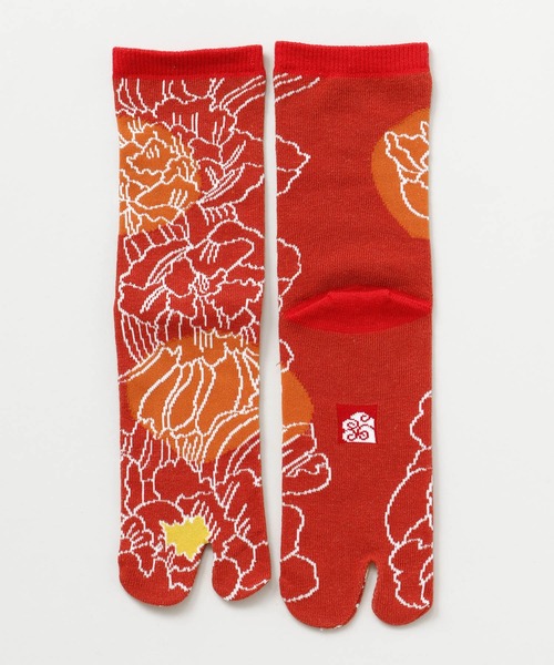 カヤ(カヤ)の「【カヤ】-SHIKI-四季 足袋型くつ下23~25cm 潤朱 牡丹(ソックス/靴下・レディース・レッド系その他・FREE)」の3枚目の写真
