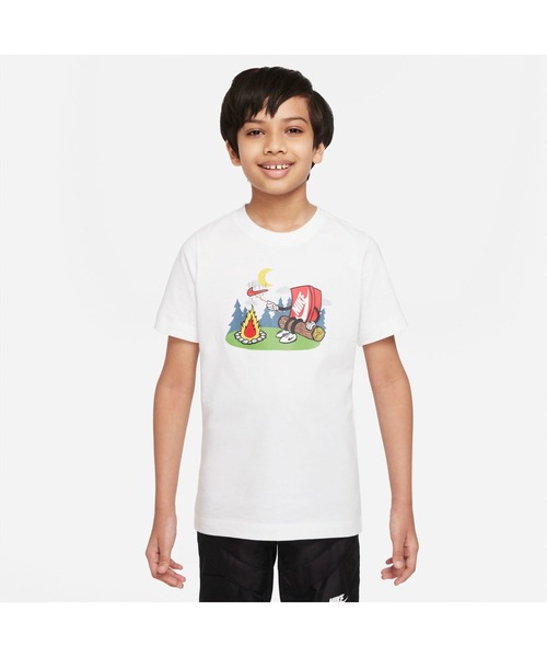 NIKE（ナイキ）の「ナイキ NIKE ナイキ YTH NSW ボクシー 2 S/S Tシャツ（Tシャツ/カットソー・キッズ・アイボリー/ホワイト・150cm/130cm/140cm/160cm）」の2枚目の写真