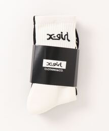 【X-girl /エックスガール】 LOGO 2P MIDDLE SOCKS