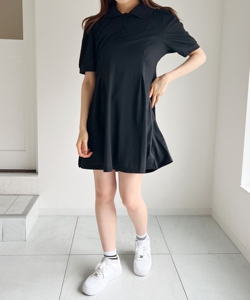 Loueme(ルエム)の「襟付きポロミニワンピース(ワンピース・レディース・ブラック/グレー・FREE)」の3枚目の写真