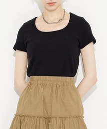X-girl（エックスガール）の「CROSS JACQUARD S/S TOP（Tシャツ/カットソー）」