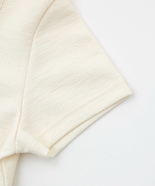 X-girl（エックスガール）の「CROSS JACQUARD S/S TOP（Tシャツ/カットソー・レディース・ダークグリーン/ホワイト/ブラック・M/S）」の15枚目の写真