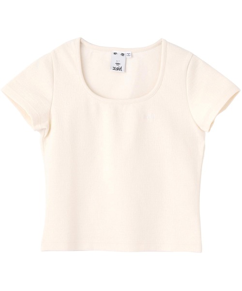 X-girl（エックスガール）の「CROSS JACQUARD S/S TOP（Tシャツ/カットソー・レディース・ダークグリーン/ホワイト/ブラック・M/S）」の17枚目の写真