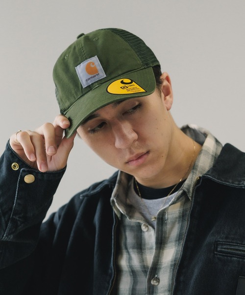 Carhartt（カーハート）の「Carhartt/カーハート CANVAS MESH-BACK CAP メッシュキャップ（キャップ・メンズ・ブラック/ベージュ/グレー/オリーブ・ONE SIZE）」の4枚目の写真