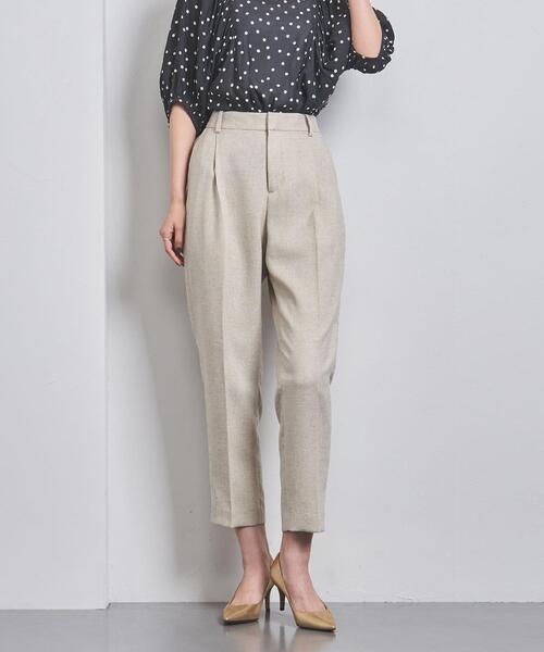 美品◯ユナイテッドアローズ　TA/P タックテーパードパンツ　ライム UNITED ARROWS（ユナイテッドアローズ）の「TA/P タック