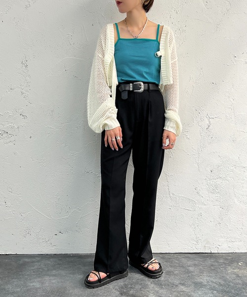 apres jour mignon（アプレジュールミニョン）の「カップ付きボーダーキャミソール【ZOZOTOWN限定アイテム】（キャミソール・レディース・グリーン/ブルー/ピンク/イエロー・X-LARGE/フリー）」の8枚目の写真