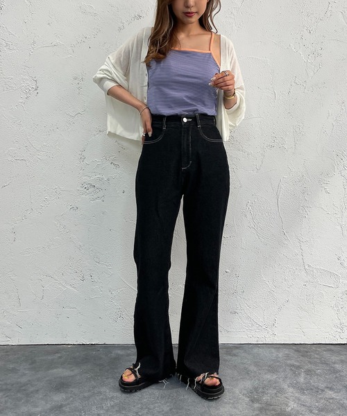 apres jour mignon（アプレジュールミニョン）の「カップ付きボーダーキャミソール【ZOZOTOWN限定アイテム】（キャミソール・レディース・グリーン/ブルー/ピンク/イエロー・X-LARGE/フリー）」の13枚目の写真