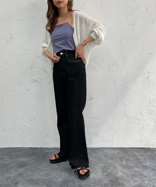 apres jour mignon（アプレジュールミニョン）の「カップ付きボーダーキャミソール【ZOZOTOWN限定アイテム】（キャミソール・レディース・グリーン/ブルー/ピンク/イエロー・X-LARGE/フリー）」の14枚目の写真