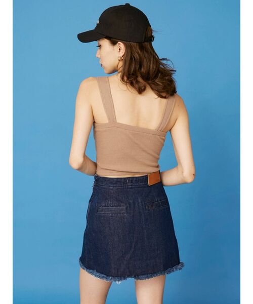 EVRIS（エヴリス）の「ラップフリンジデニムミニスカート（デニムスカート・レディース・ライトブルー/インディゴブルー・MEDIUM/SMALL）」の14枚目の写真